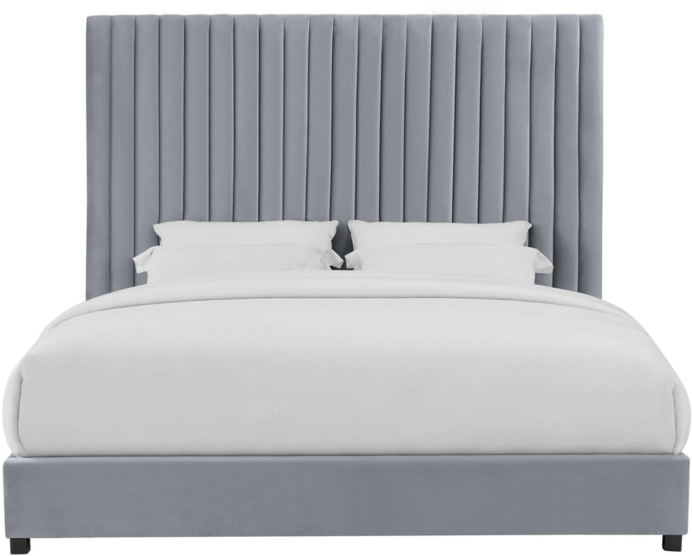 Arabelle Grey Performance Velvet Bed - Queen