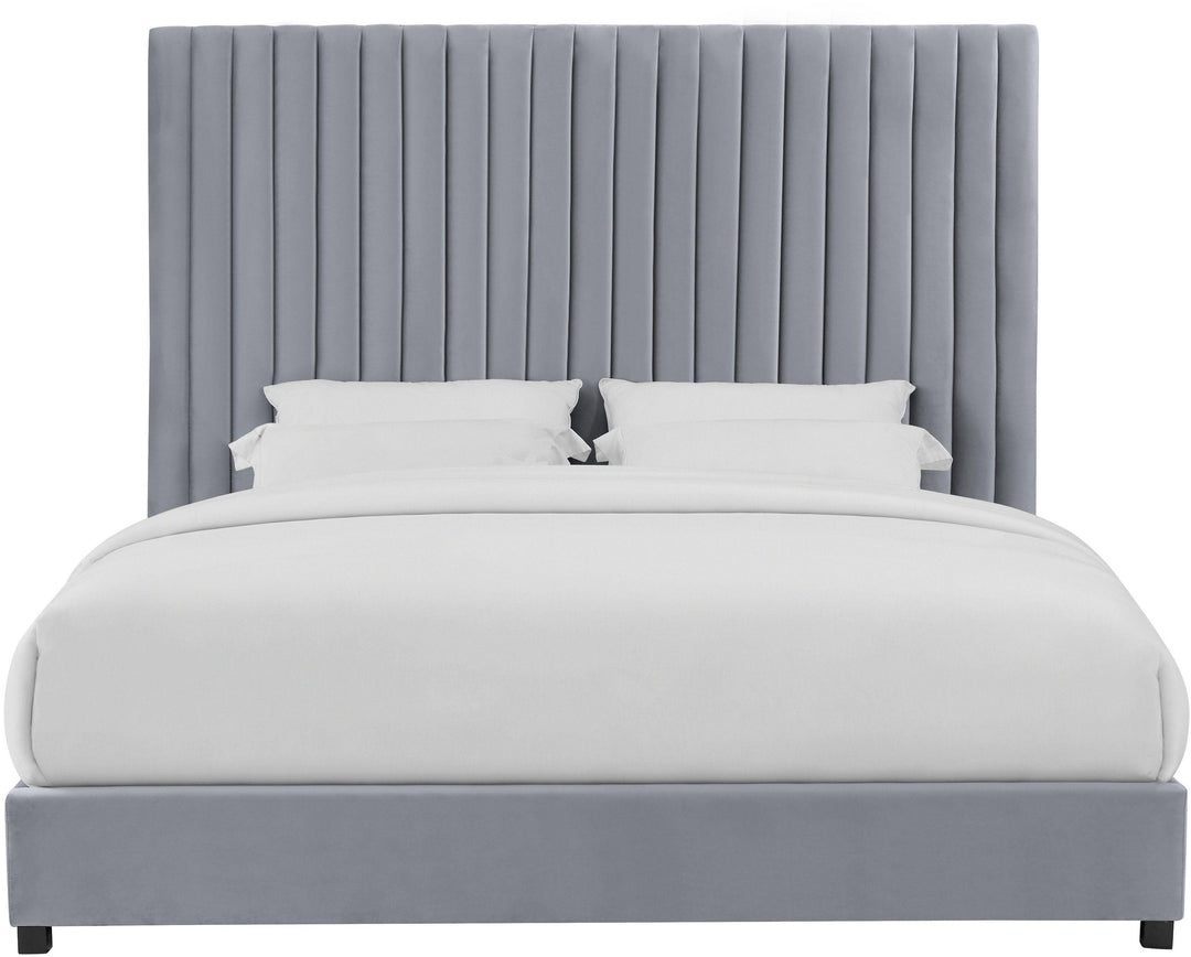 Arabelle Grey Performance Velvet Bed - Queen