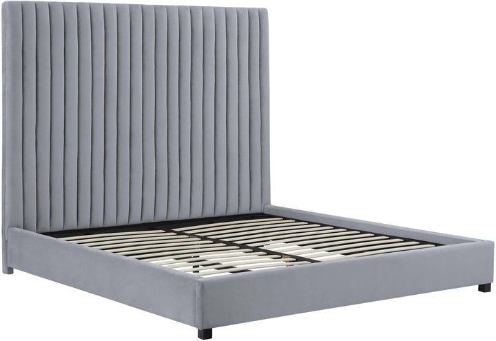 Arabelle Grey Performance Velvet Bed - Queen