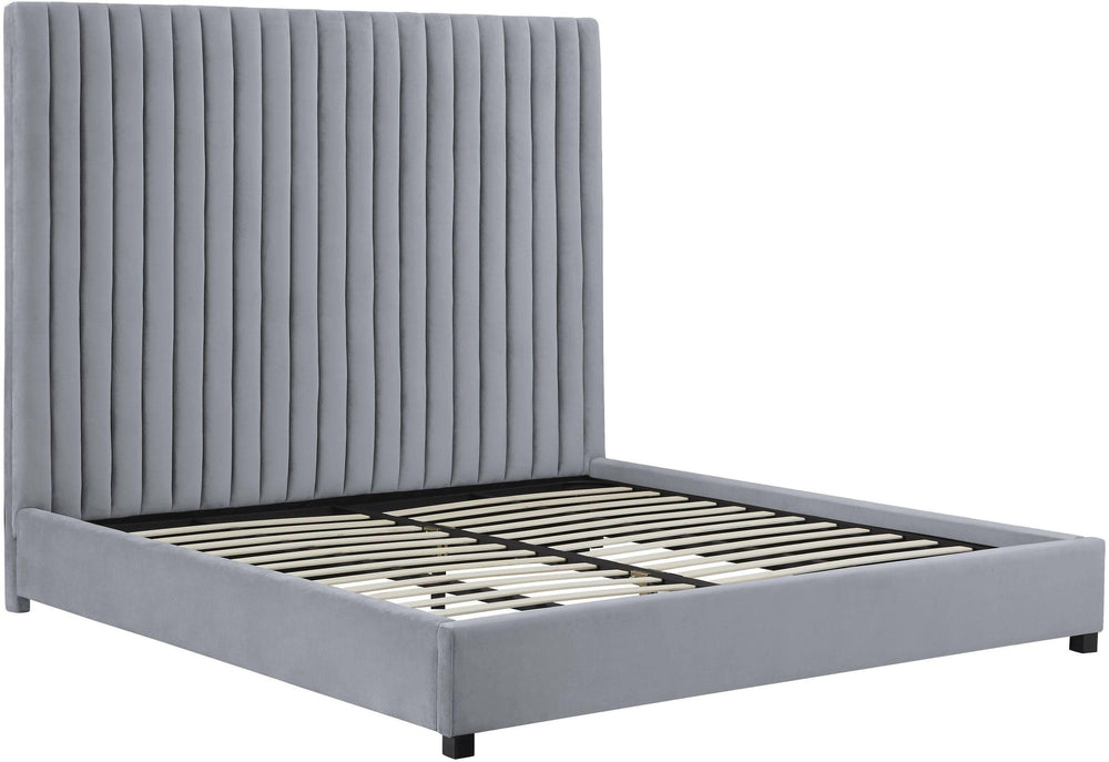 Arabelle Grey Performance Velvet Bed - Queen