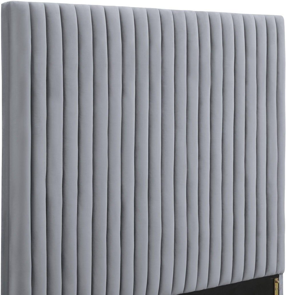 Arabelle Grey Performance Velvet Bed - Queen
