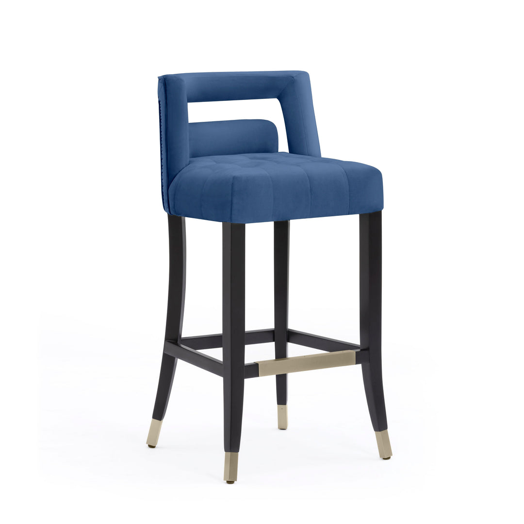 Hart Navy Performance Velvet Bar Stool