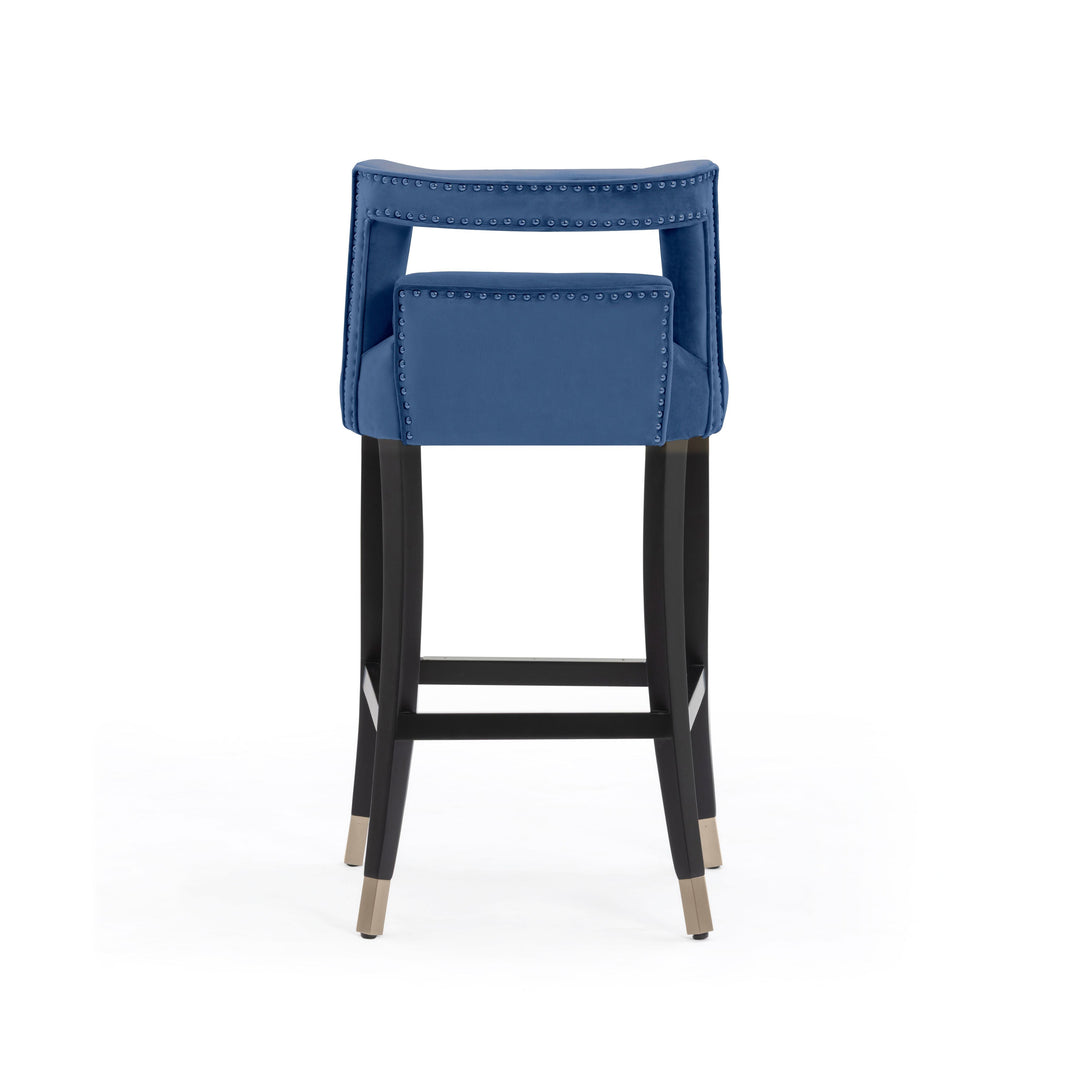Hart Navy Performance Velvet Bar Stool
