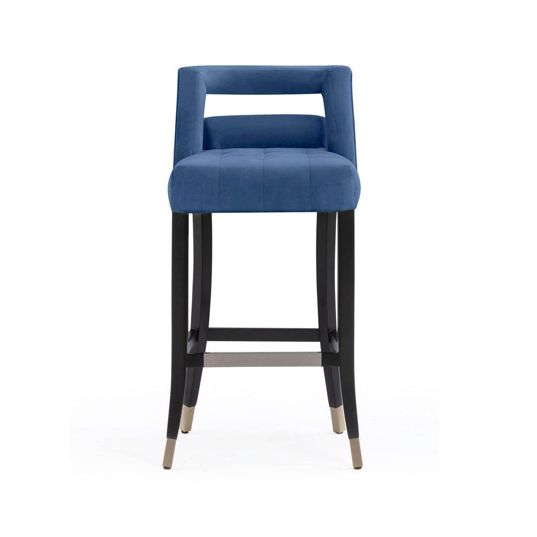 Hart Navy Performance Velvet Bar Stool