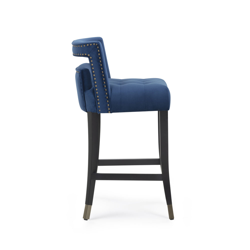 Hart Navy Performance Velvet Counter Stool