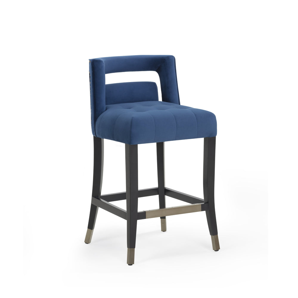 Hart Navy Performance Velvet Counter Stool