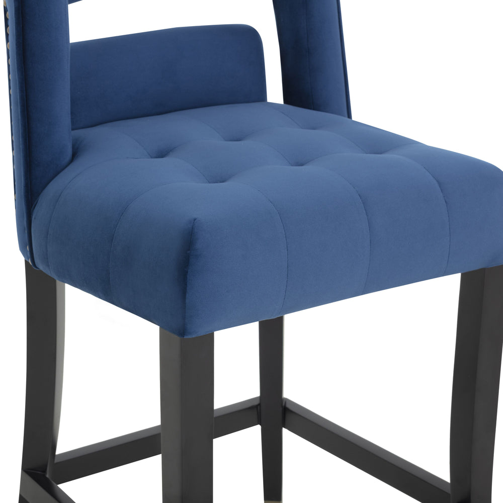 Hart Navy Performance Velvet Counter Stool
