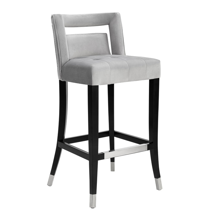 Hart Grey Performance Velvet Bar Stool