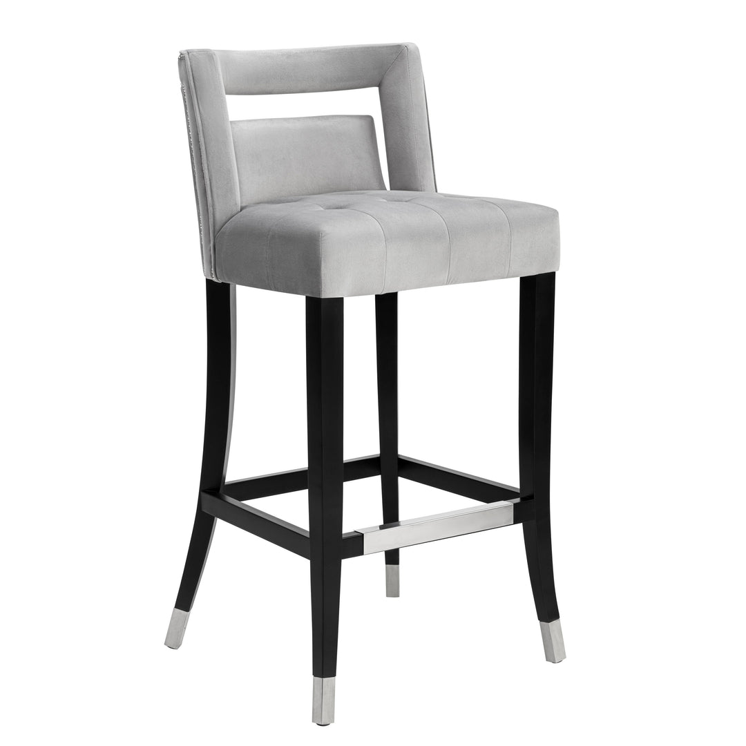 Hart Grey Performance Velvet Bar Stool