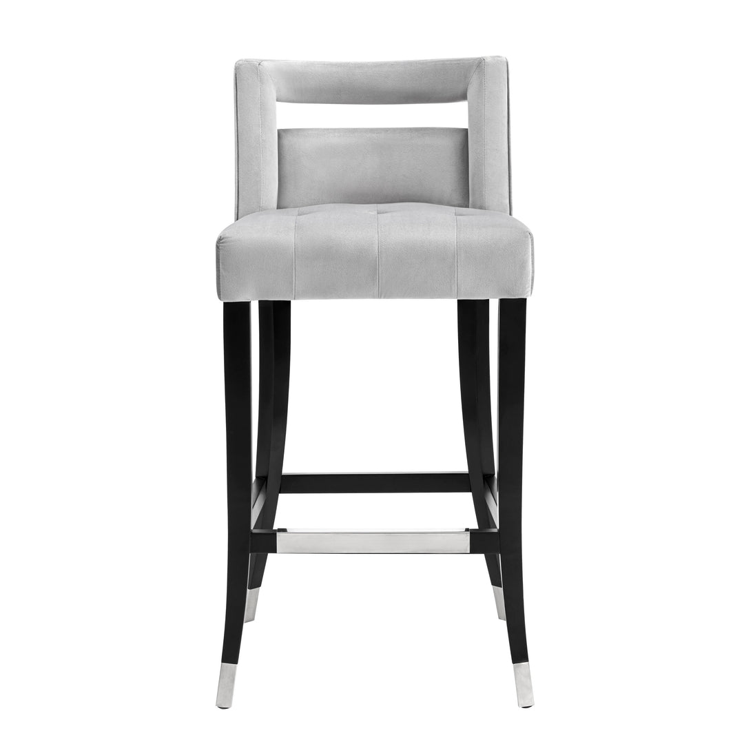 Hart Grey Performance Velvet Bar Stool