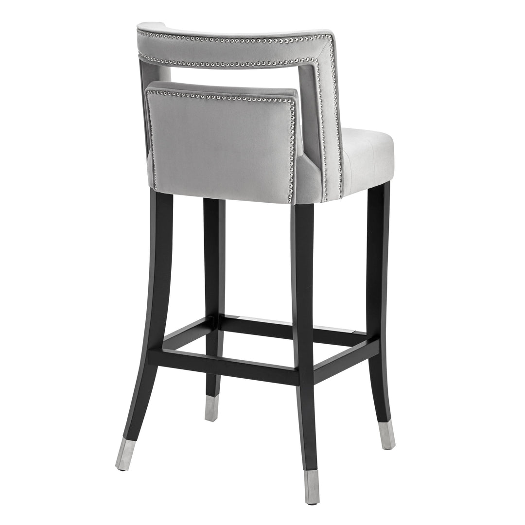 Hart Grey Performance Velvet Bar Stool