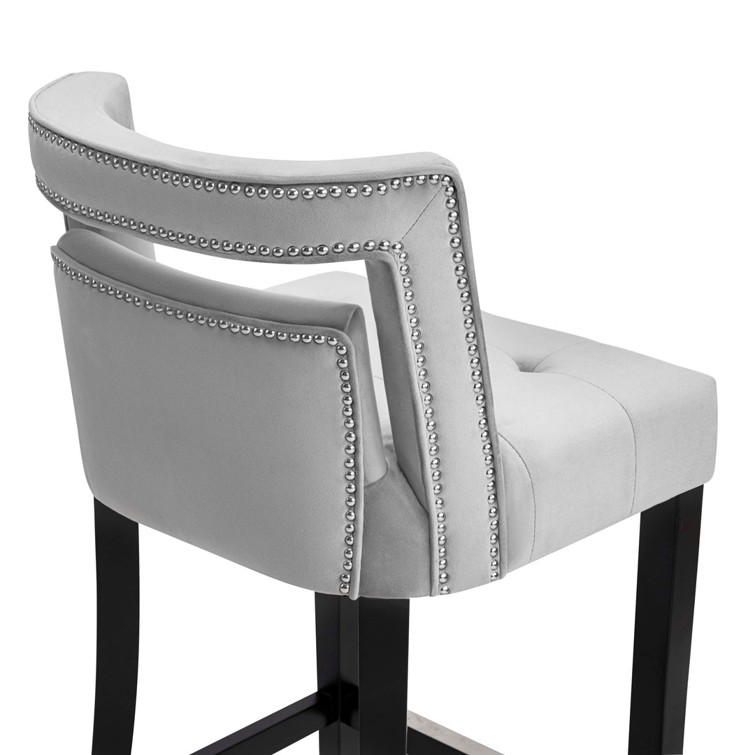 Hart Grey Performance Velvet Bar Stool