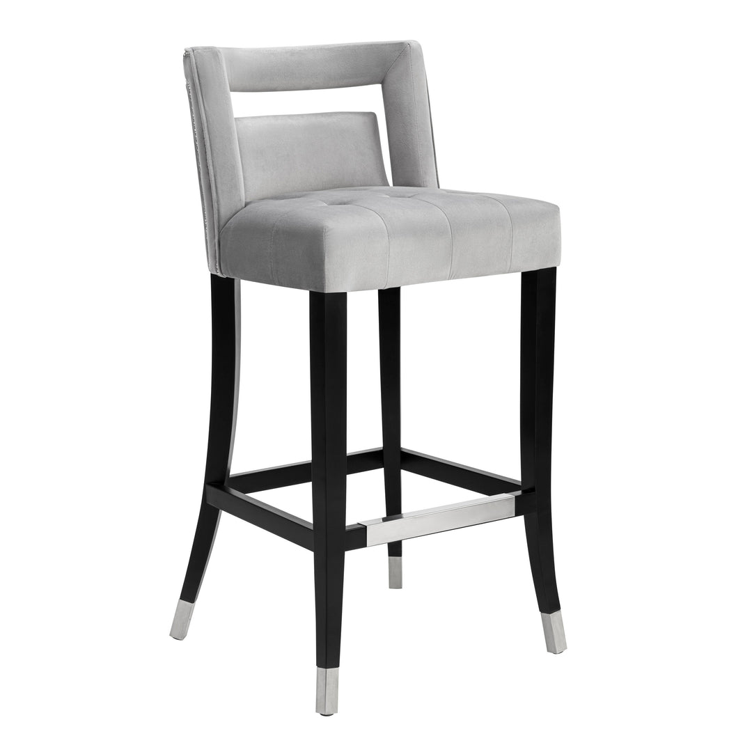 Hart Grey Performance Velvet Counter Stool