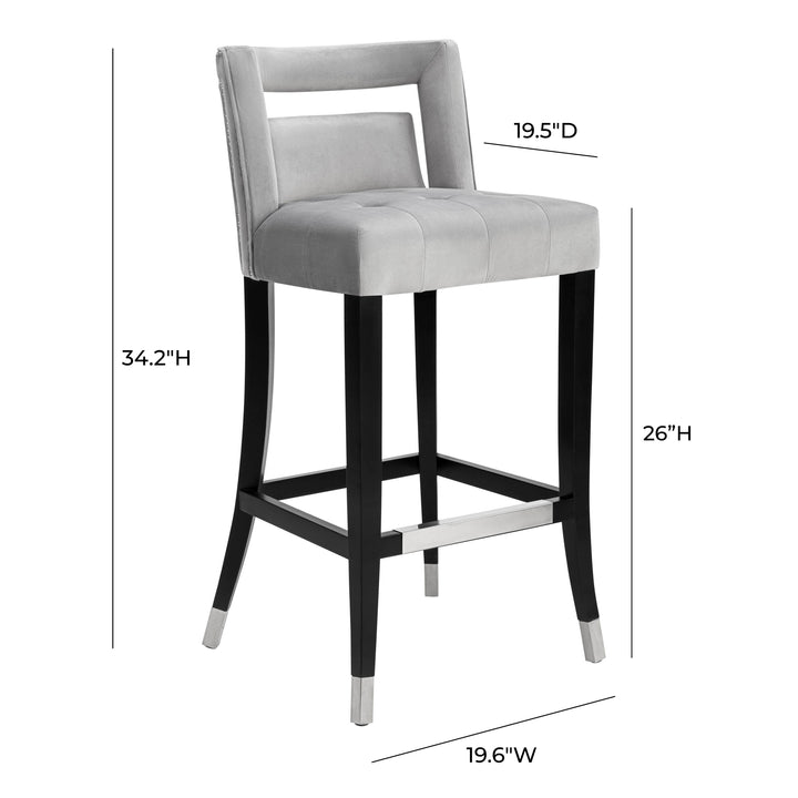 Hart Grey Performance Velvet Counter Stool