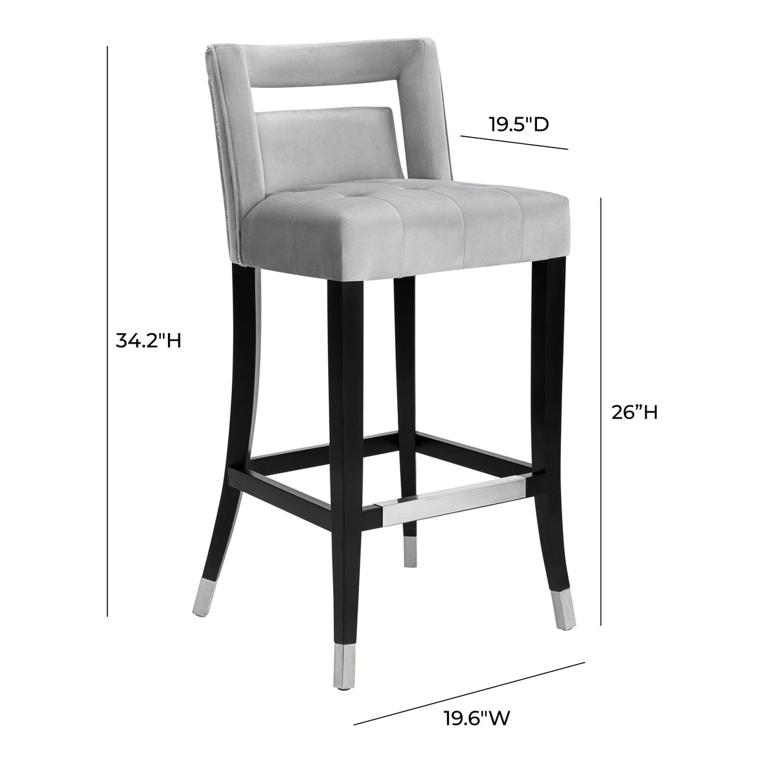 Hart Grey Performance Velvet Counter Stool
