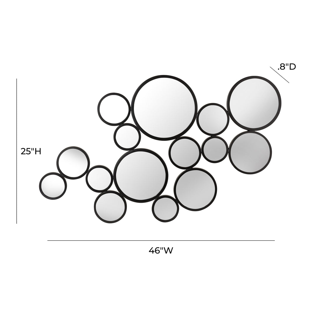 Zoha 46"X25" Black Wall Mirror