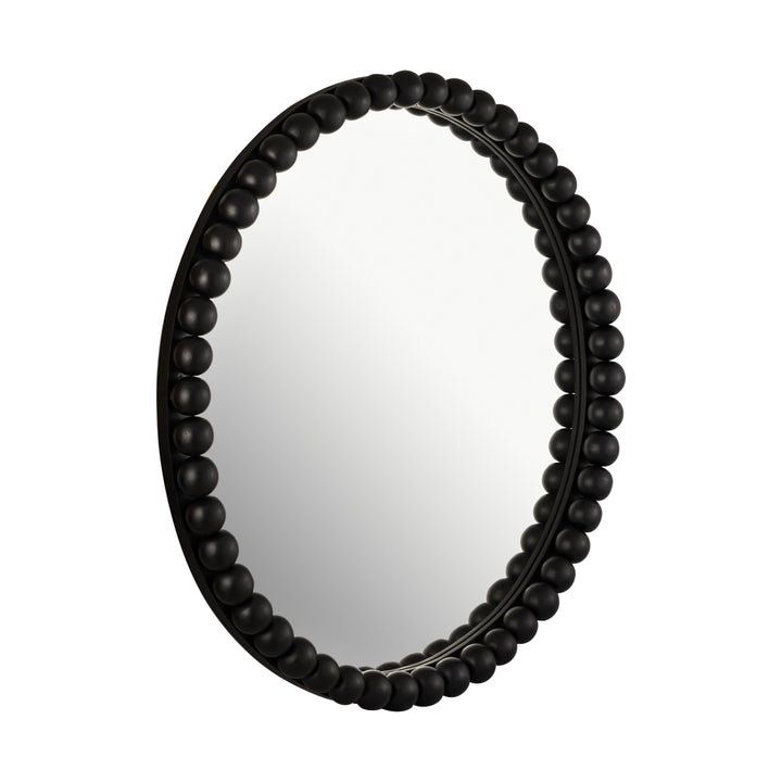 Baria 30" Wooden Round Wall Mirror