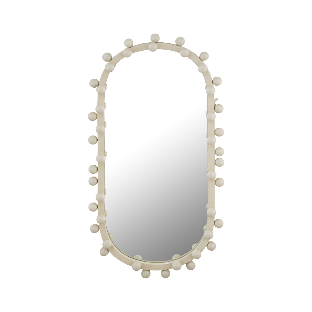 Bubbles Ivory Oval Wall Mirror (17"X31.5"-22.6"X42") - Small