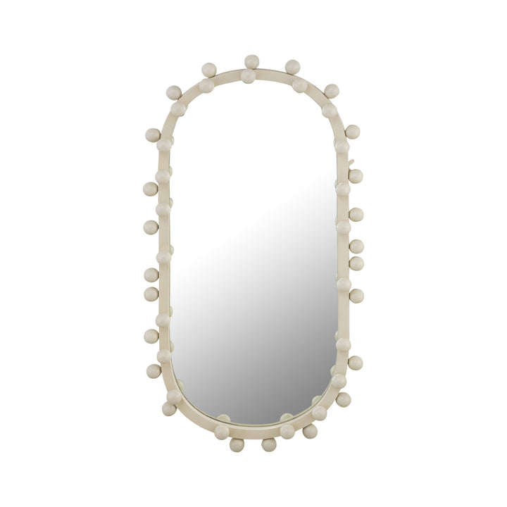 Bubbles Ivory Oval Wall Mirror (17"X31.5"-22.6"X42") - Small