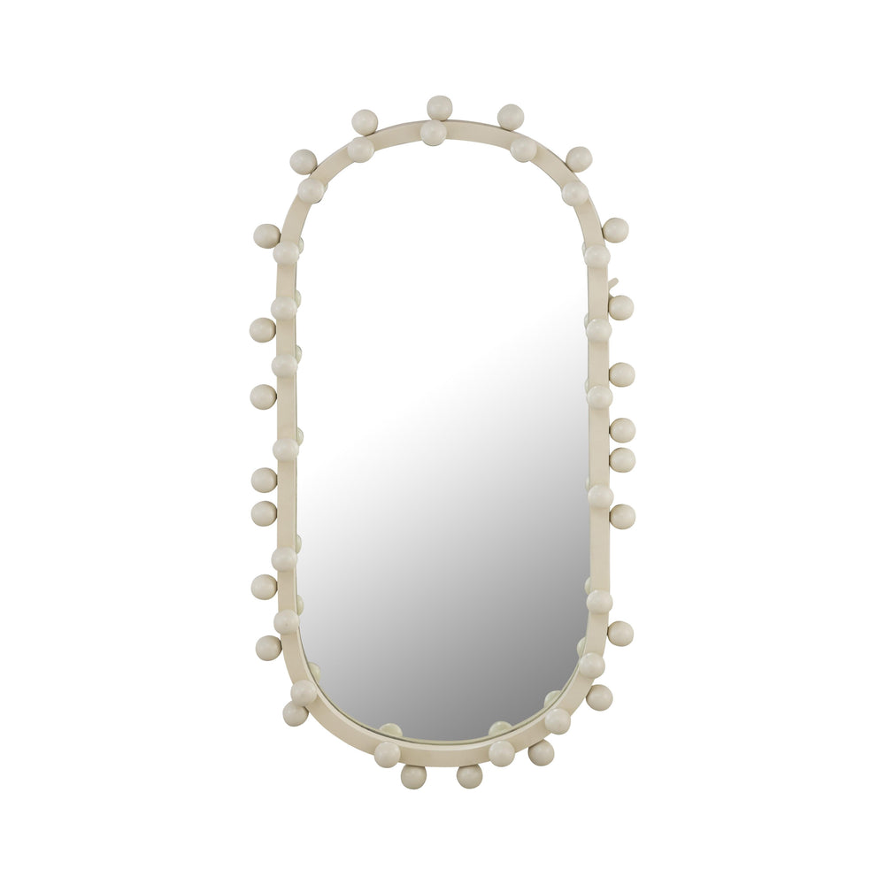 Bubbles Ivory Oval Wall Mirror (17"X31.5"-22.6"X42") - Small