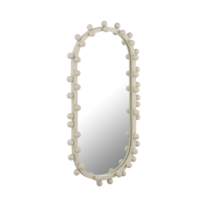 Bubbles Ivory Oval Wall Mirror (17"X31.5"-22.6"X42") - Small