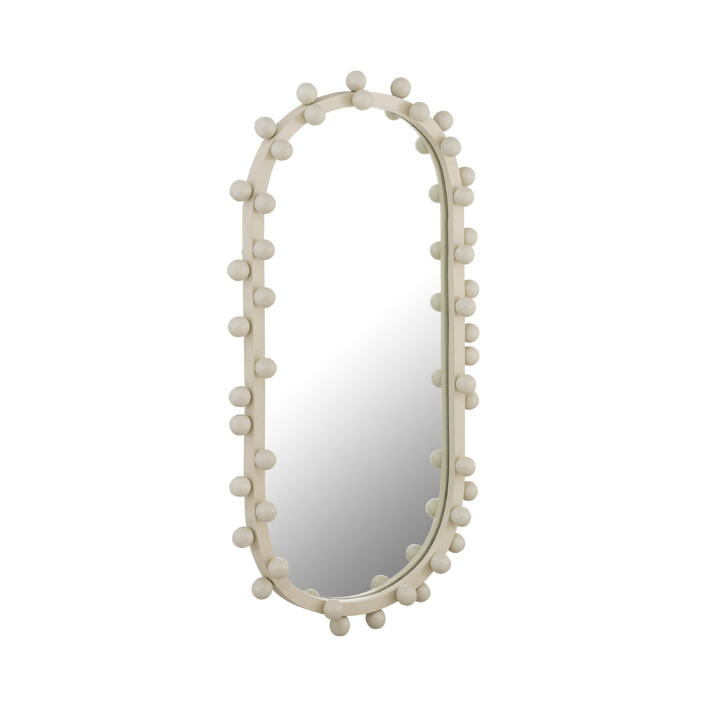 Bubbles Ivory Oval Wall Mirror (17"X31.5"-22.6"X42") - Small
