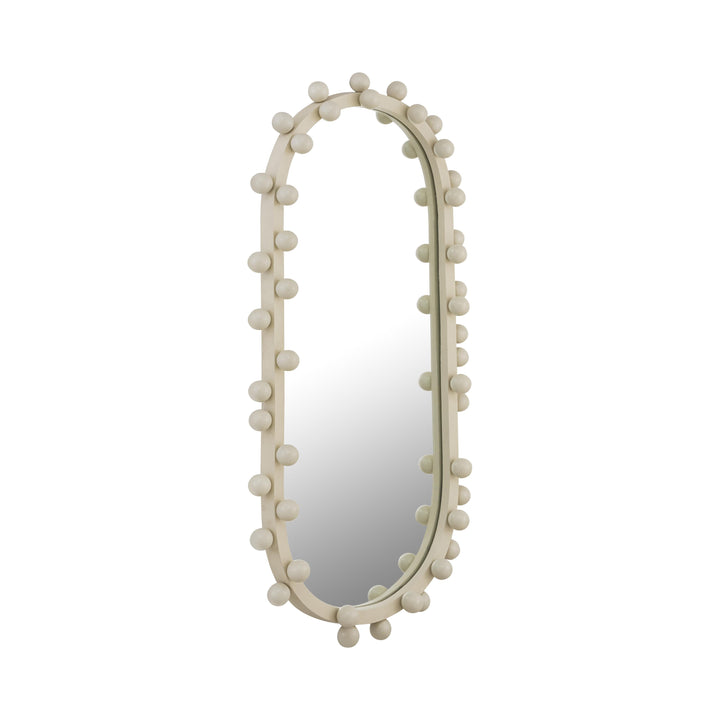 Bubbles Ivory Oval Wall Mirror (17"X31.5"-22.6"X42") - Small
