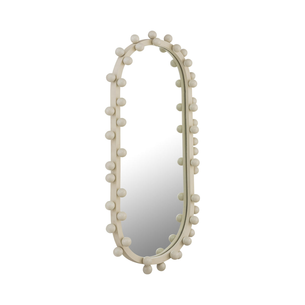 Bubbles Ivory Oval Wall Mirror (17"X31.5"-22.6"X42") - Small