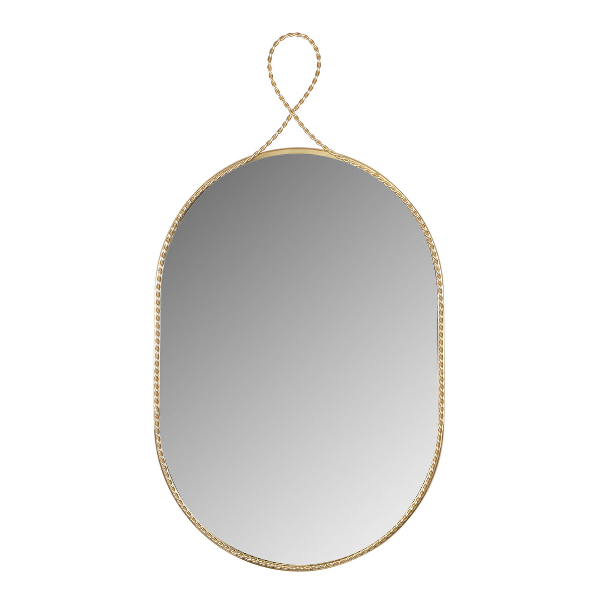 Ravina 20"X38" Braided Brass Oval Wall Mirror