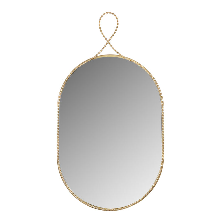 Ravina 20"X38" Braided Brass Oval Wall Mirror