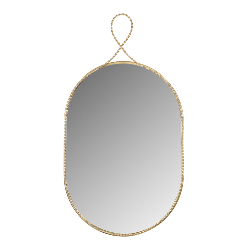 Ravina 20"X38" Braided Brass Oval Wall Mirror