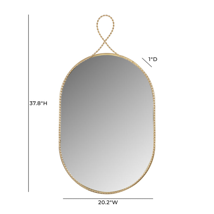 Ravina 20"X38" Braided Brass Oval Wall Mirror