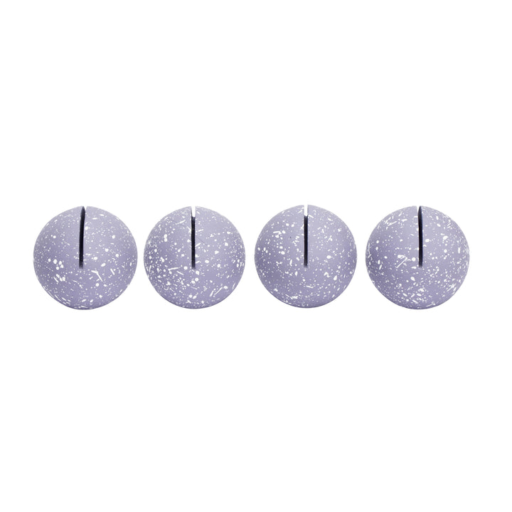Gabby Purple Speckled Round Card Holder - Set of 4