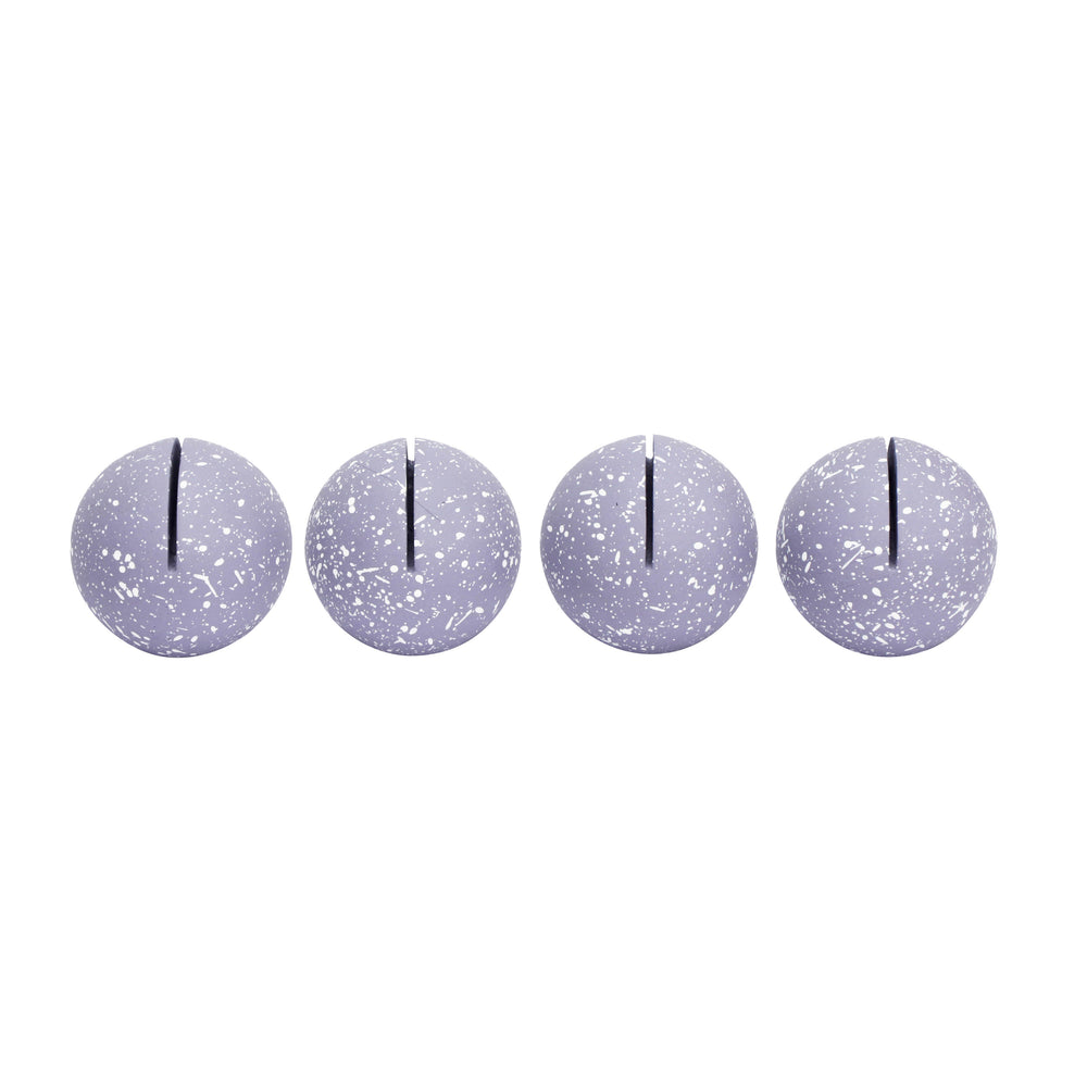 Gabby Purple Speckled Round Card Holder - Set of 4