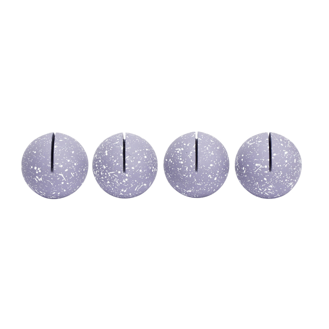 Gabby Purple Speckled Round Card Holder - Set of 4