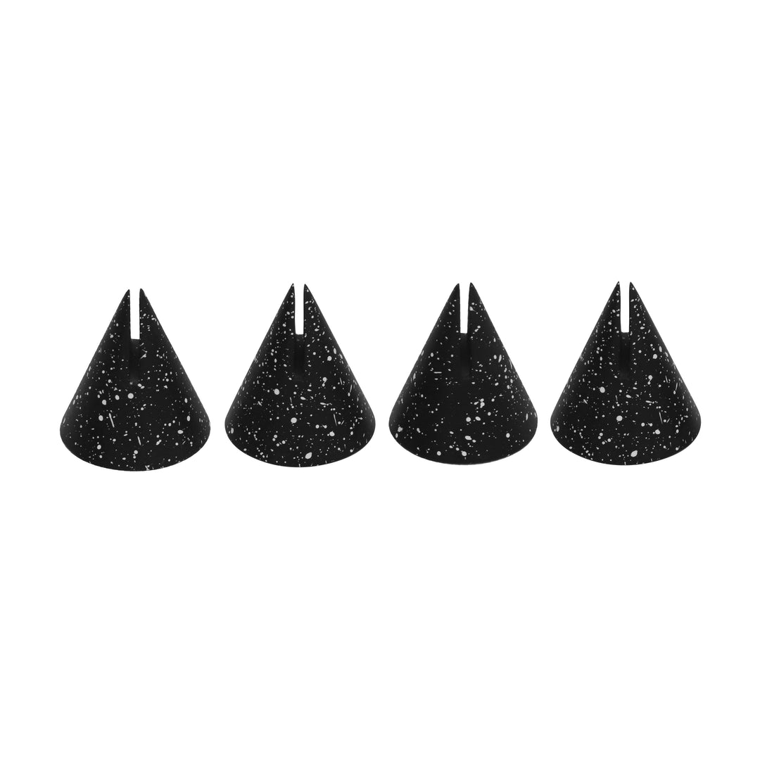 Gabby Black Speckled Cone Card Holder - Set of 4