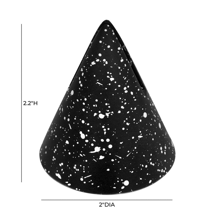 Gabby Black Speckled Cone Card Holder - Set of 4