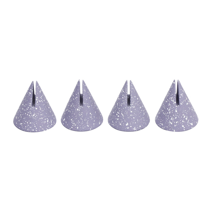 Gabby Purple Speckled Cone Card Holder - Set of 4