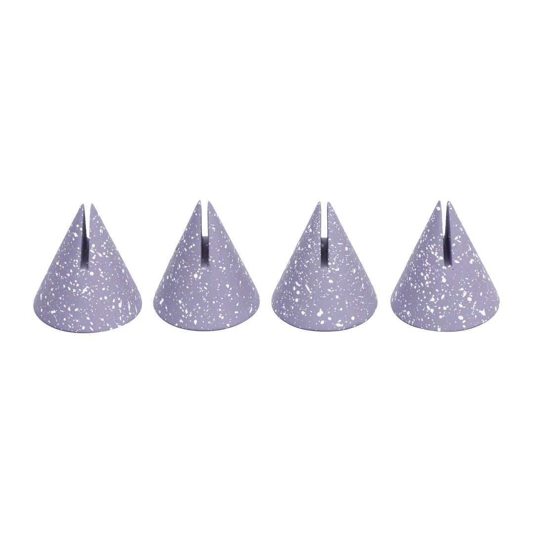 Gabby Purple Speckled Cone Card Holder - Set of 4