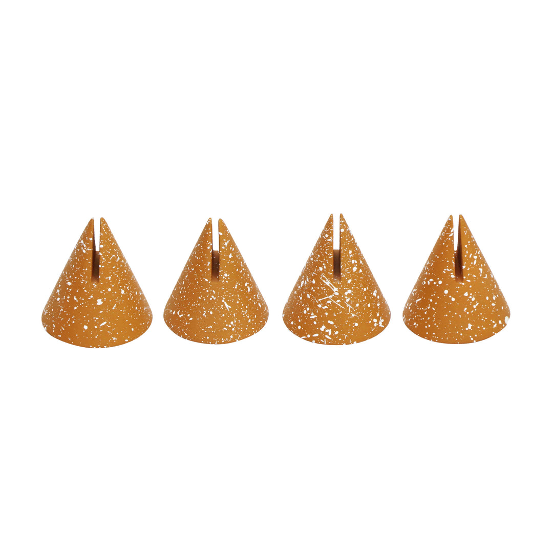 Gabby Terracotta Speckled Cone Card Holder - Set of 4