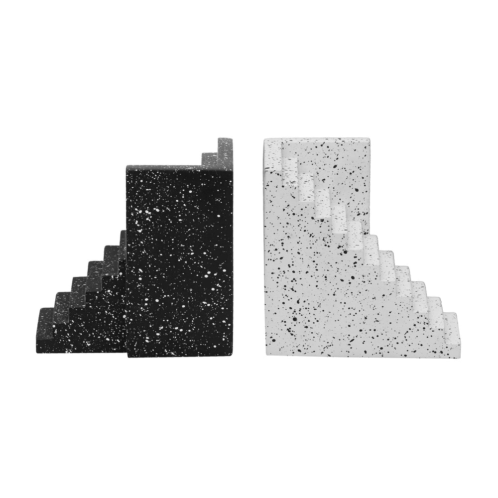 Gabby Black &amp; White Speckled Bookends