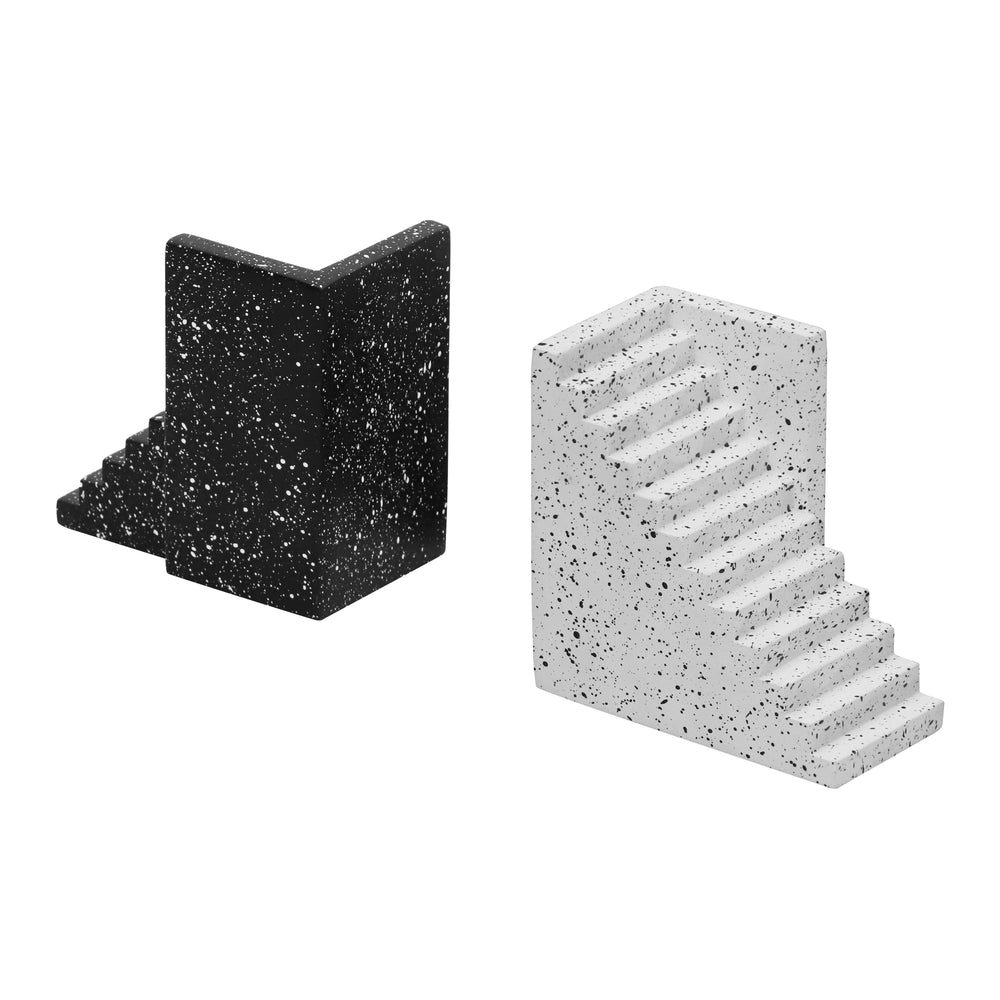 Gabby Black &amp; White Speckled Bookends