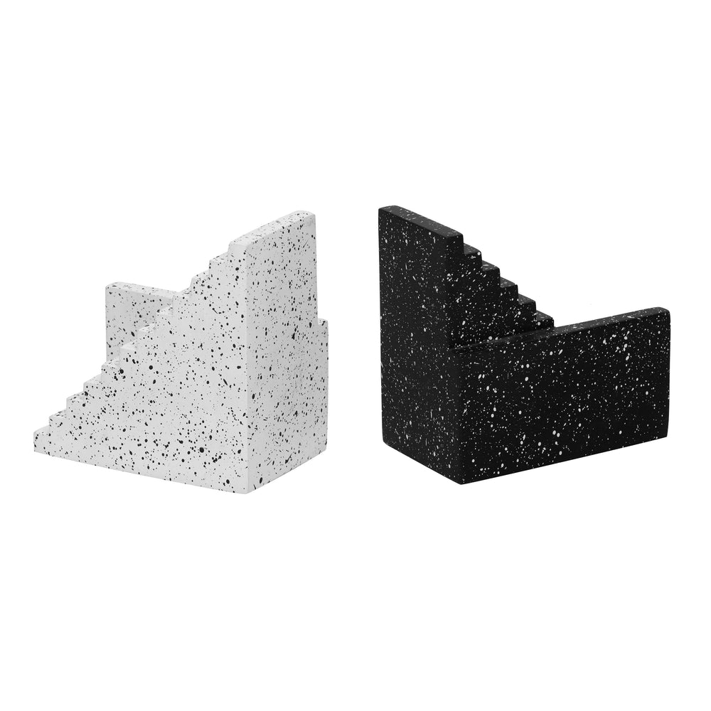 Gabby Black &amp; White Speckled Bookends