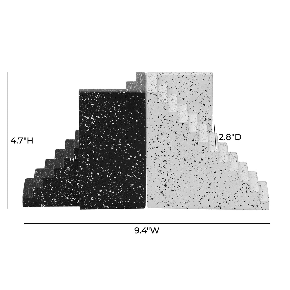 Gabby Black &amp; White Speckled Bookends