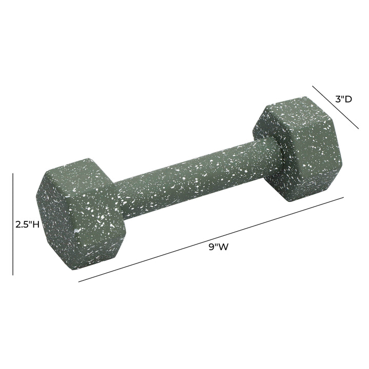 Gabby Green Speckled Decorative Dumbbell
