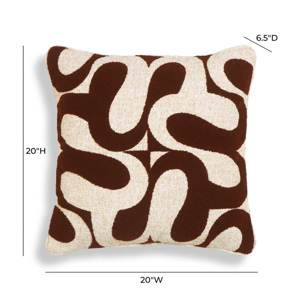 Bonney 20" Boucle Square Throw Pillow Cover - Brown / With Insert