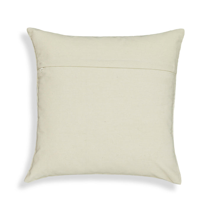 Aztec 20" Cream &amp; Indigo Wool Square Throw Pillow Cover - Pillow Cover Only