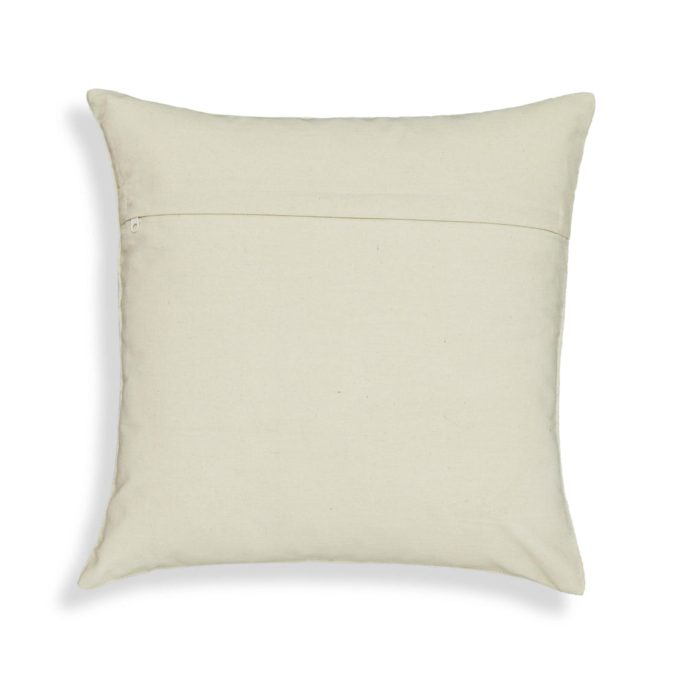 Aztec 20" Cream & Indigo Wool Square Throw Pillow Cover - Pillow Cover Only