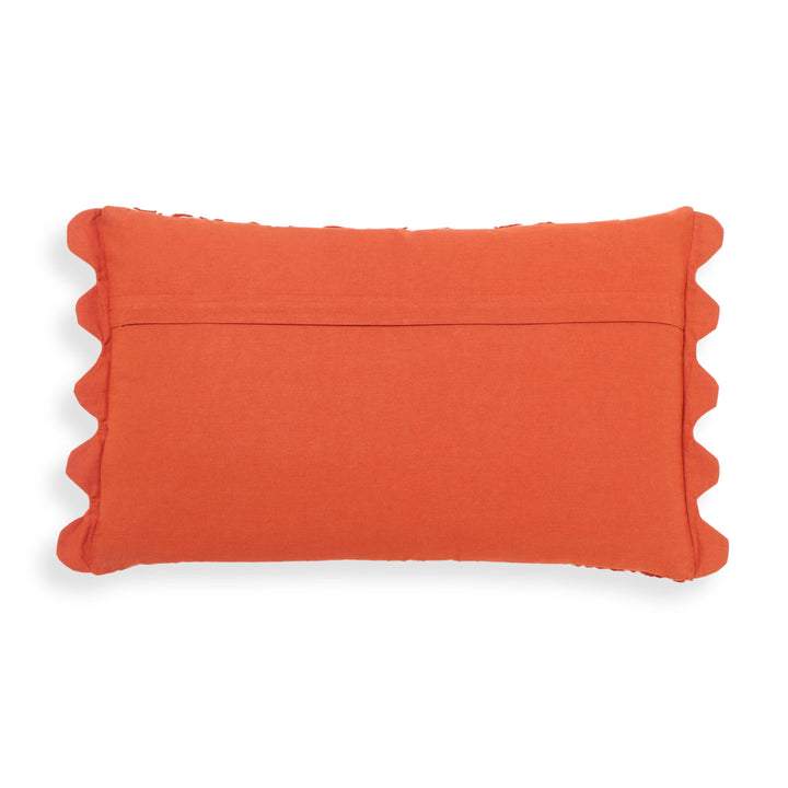 Portia 20"X12" Embroidered Cotton Flex Throw Pillow Cover - Orange / Pillow Cover Only