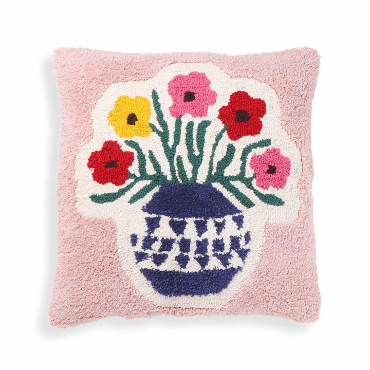 Blossom 20" Tufted Cotton Square Throw Pillow Cover - With Insert
